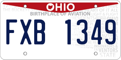 OH license plate FXB1349