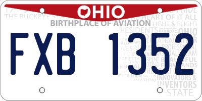 OH license plate FXB1352
