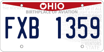 OH license plate FXB1359