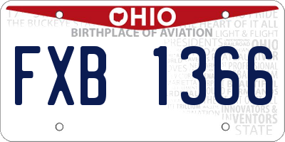 OH license plate FXB1366