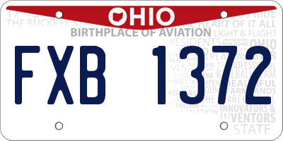 OH license plate FXB1372