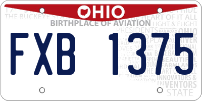 OH license plate FXB1375