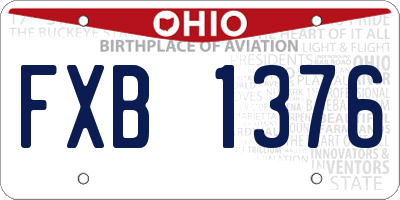 OH license plate FXB1376