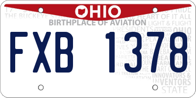 OH license plate FXB1378