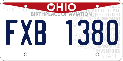 OH license plate FXB1380