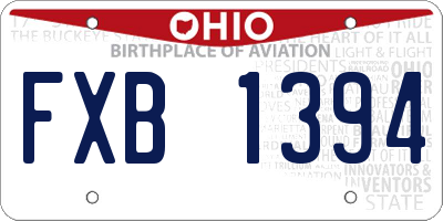 OH license plate FXB1394