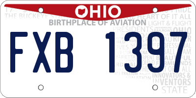 OH license plate FXB1397