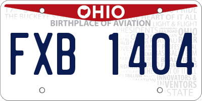 OH license plate FXB1404