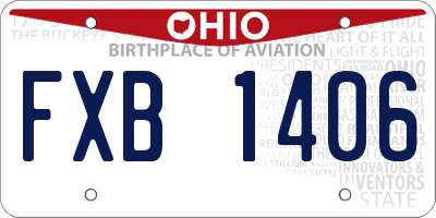 OH license plate FXB1406