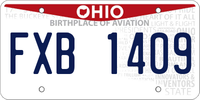 OH license plate FXB1409