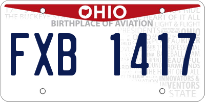 OH license plate FXB1417