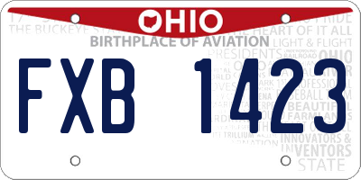 OH license plate FXB1423