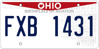 OH license plate FXB1431