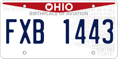 OH license plate FXB1443