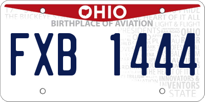 OH license plate FXB1444