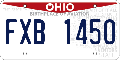 OH license plate FXB1450