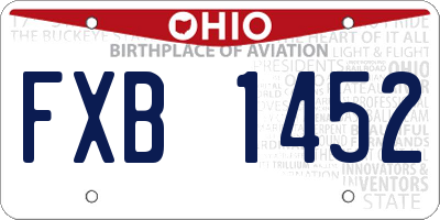OH license plate FXB1452
