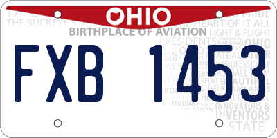 OH license plate FXB1453