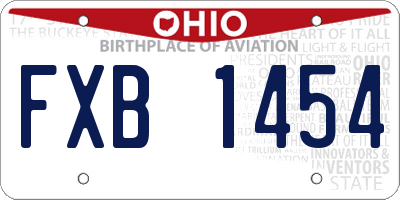 OH license plate FXB1454