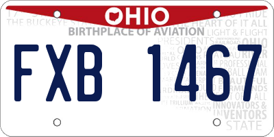 OH license plate FXB1467