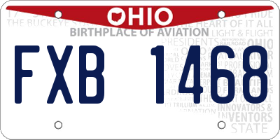 OH license plate FXB1468