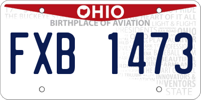 OH license plate FXB1473