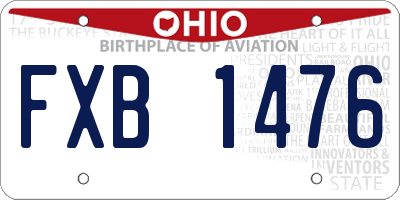 OH license plate FXB1476