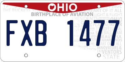 OH license plate FXB1477
