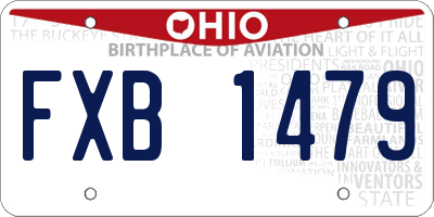 OH license plate FXB1479