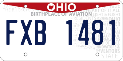 OH license plate FXB1481