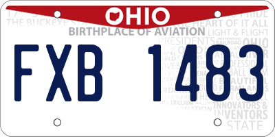 OH license plate FXB1483