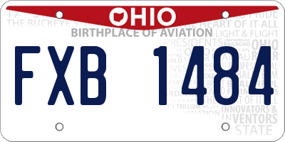 OH license plate FXB1484