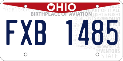 OH license plate FXB1485