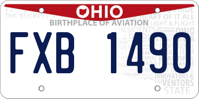OH license plate FXB1490