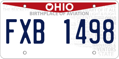 OH license plate FXB1498