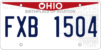 OH license plate FXB1504