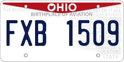 OH license plate FXB1509