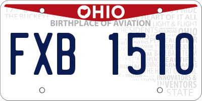OH license plate FXB1510