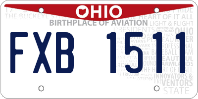 OH license plate FXB1511
