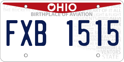 OH license plate FXB1515