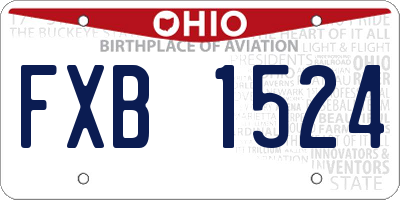 OH license plate FXB1524