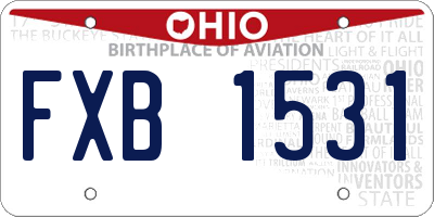 OH license plate FXB1531