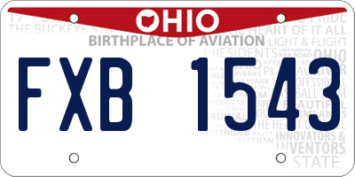 OH license plate FXB1543