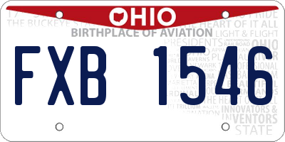 OH license plate FXB1546