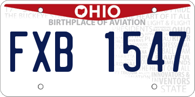 OH license plate FXB1547