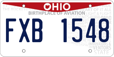 OH license plate FXB1548