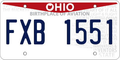 OH license plate FXB1551