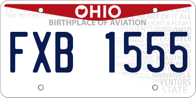 OH license plate FXB1555