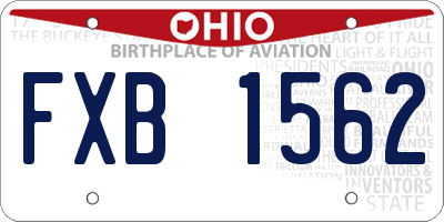 OH license plate FXB1562