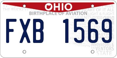 OH license plate FXB1569